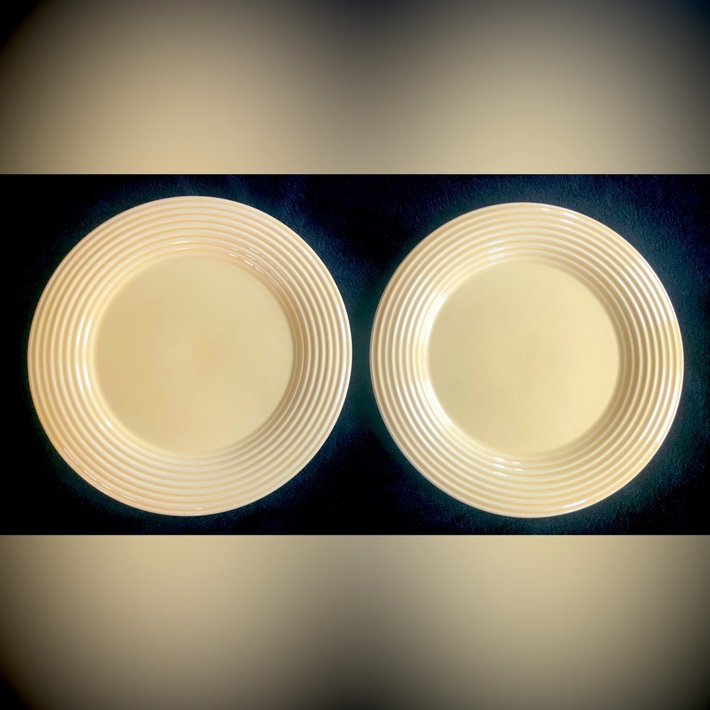 Fapor Ribbed Yellow Dinner Plates 10.25" Made In Portugal Set Of 2 Replacement